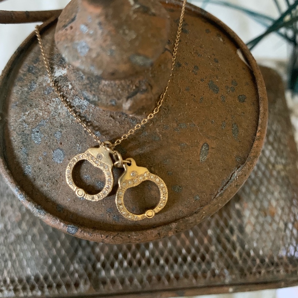 Lizzie Scheck Diamond Handcuff Necklace 14k Yellow